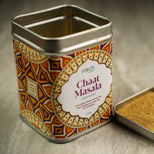 Load image into Gallery viewer, A tin of chaat masala spice blends
