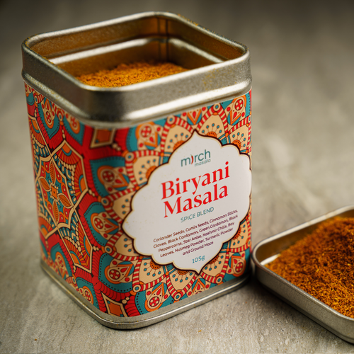 A tin of biryani masala spice blend