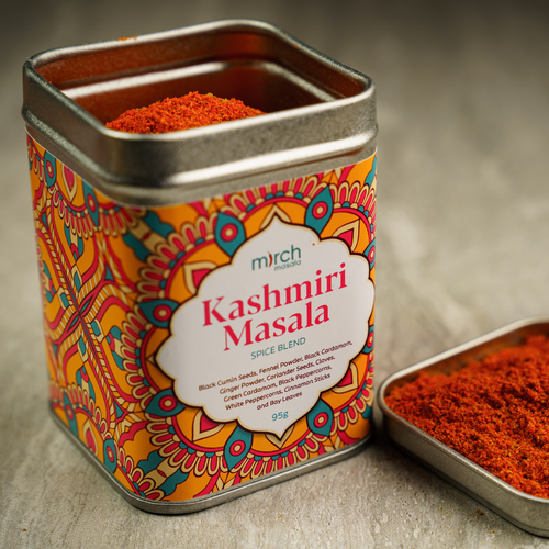 A tin of Kashmiri Masala spice blend