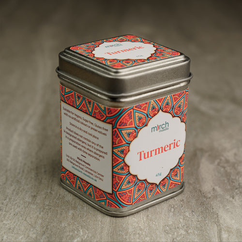 A tin of Tumeric spice blend